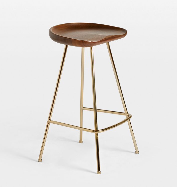 Randle Tractor Counter Stool with Metal Legs | Rejuvenation