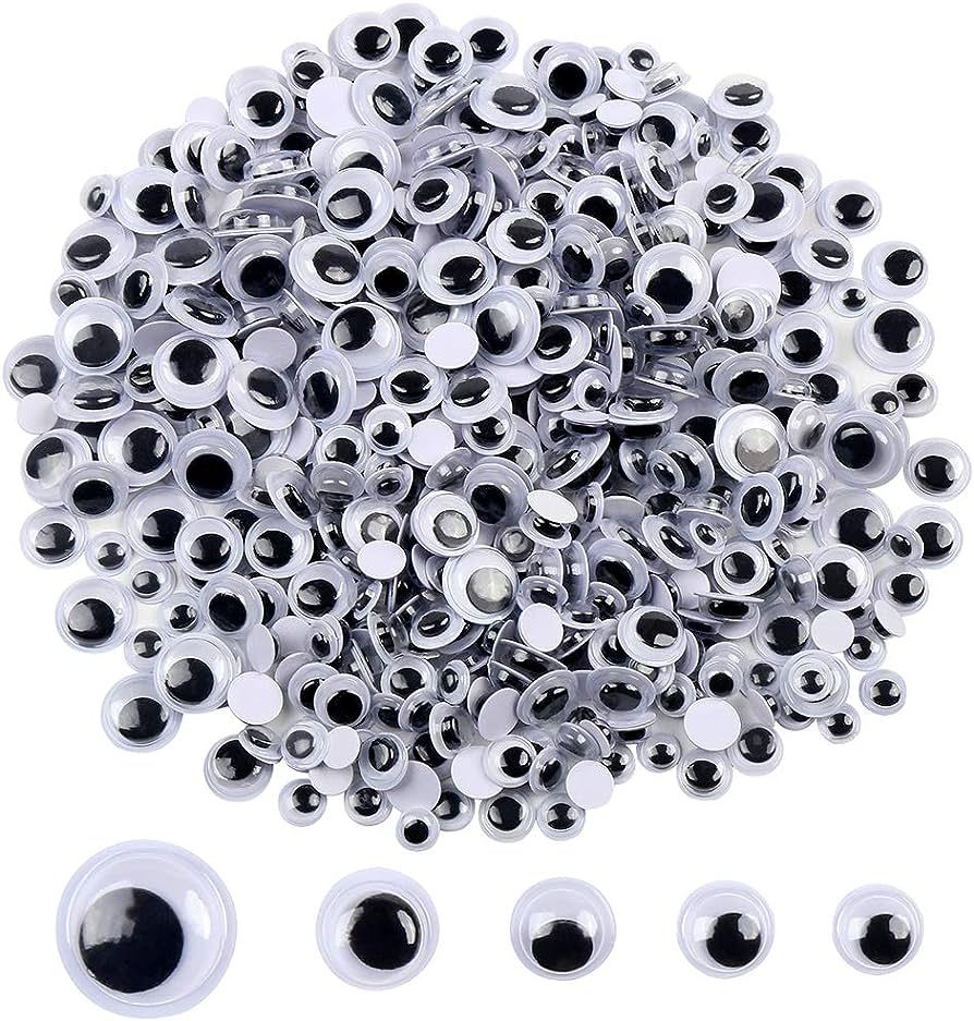 DECORA 500 Pieces 6mm -12mm Black Wiggle Googly Eyes with Self-Adhesive … | Amazon (US)