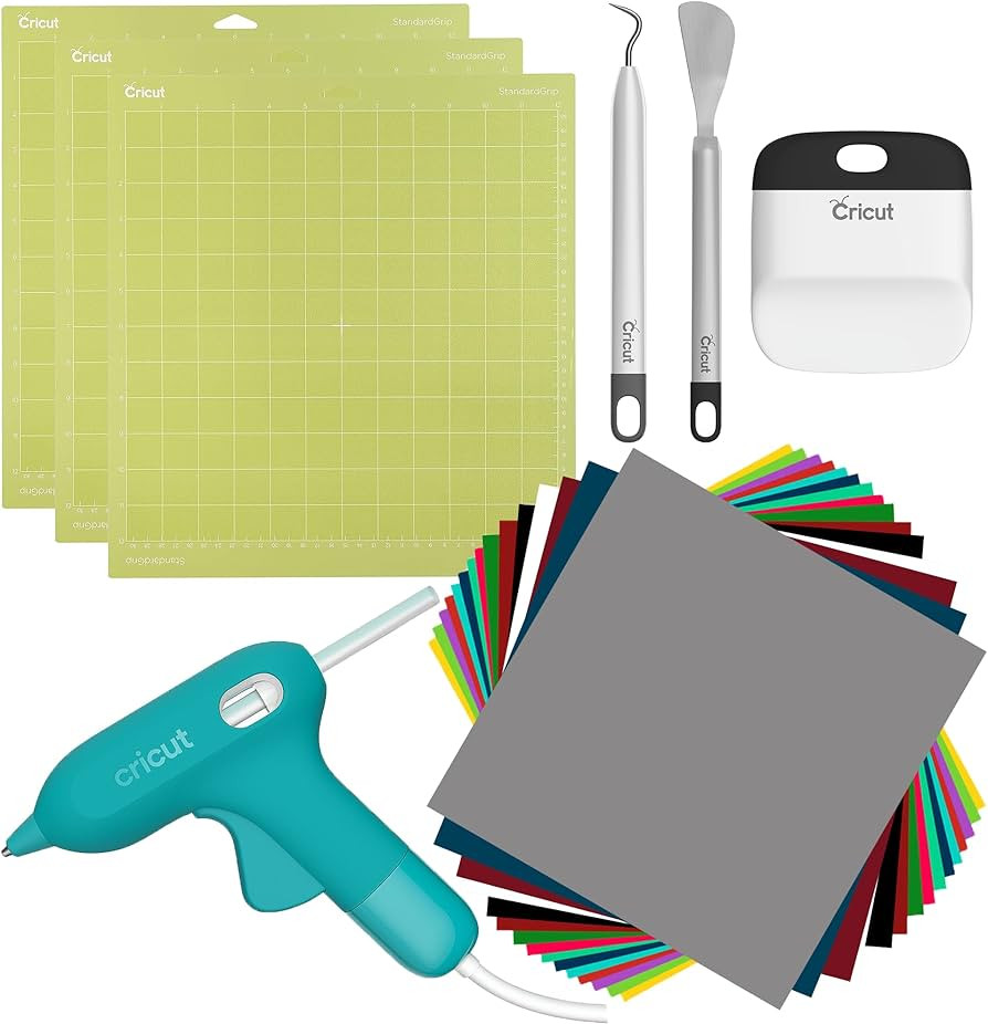 Cricut Value Starter Kit - Includes Premium Vinyl, Mats, Glue Gun, & Tools (for Cricut Maker & Ex... | Amazon (US)