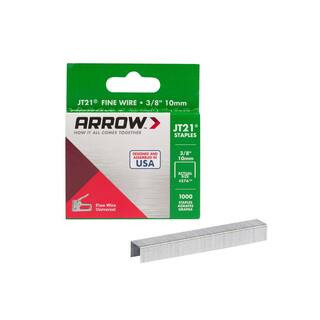 3/8 in. Leg x 7/16 in. 276 Electro-galvanized, Medium Crown, 22.5-Gauge, Standard Steel Staples (... | The Home Depot