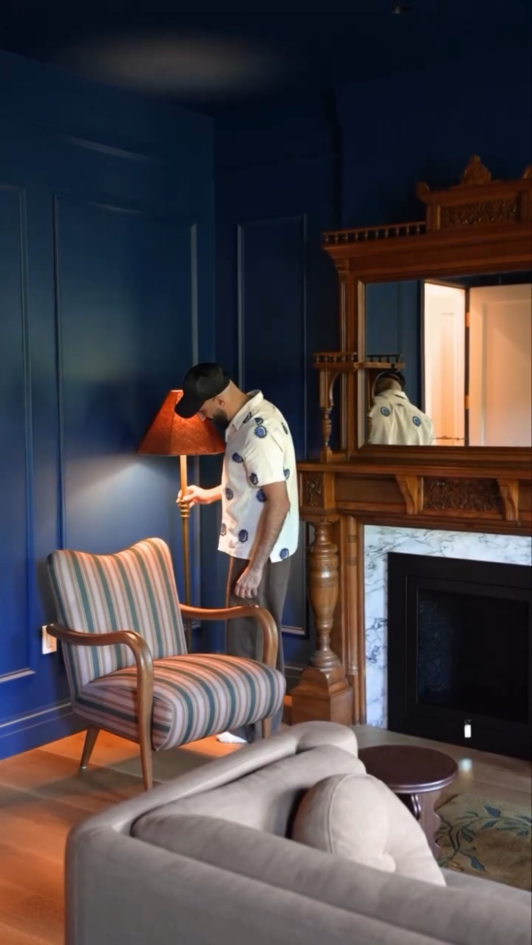 Some of our favorite rooms are built around the pieces that were already there. 🤎 For the family den at this renovation project, every design decision began with restoration. We carefully stripped and refinished the original window trim and shutters, rescued an 1800s fireplace and relocated it from the parlor to become the heart of this new gathering space, and wrapped the room in a vibrant blue that celebrates the home’s historic character while making it feel fresh for the next generation.

When it came time to furnish the space, the new Pierce and Ward collection for West Elm felt like the perfect final layer. Every piece has the warmth, soul, and collected quality we gravitate toward, adding comfort without competing with the history of the home. ✨