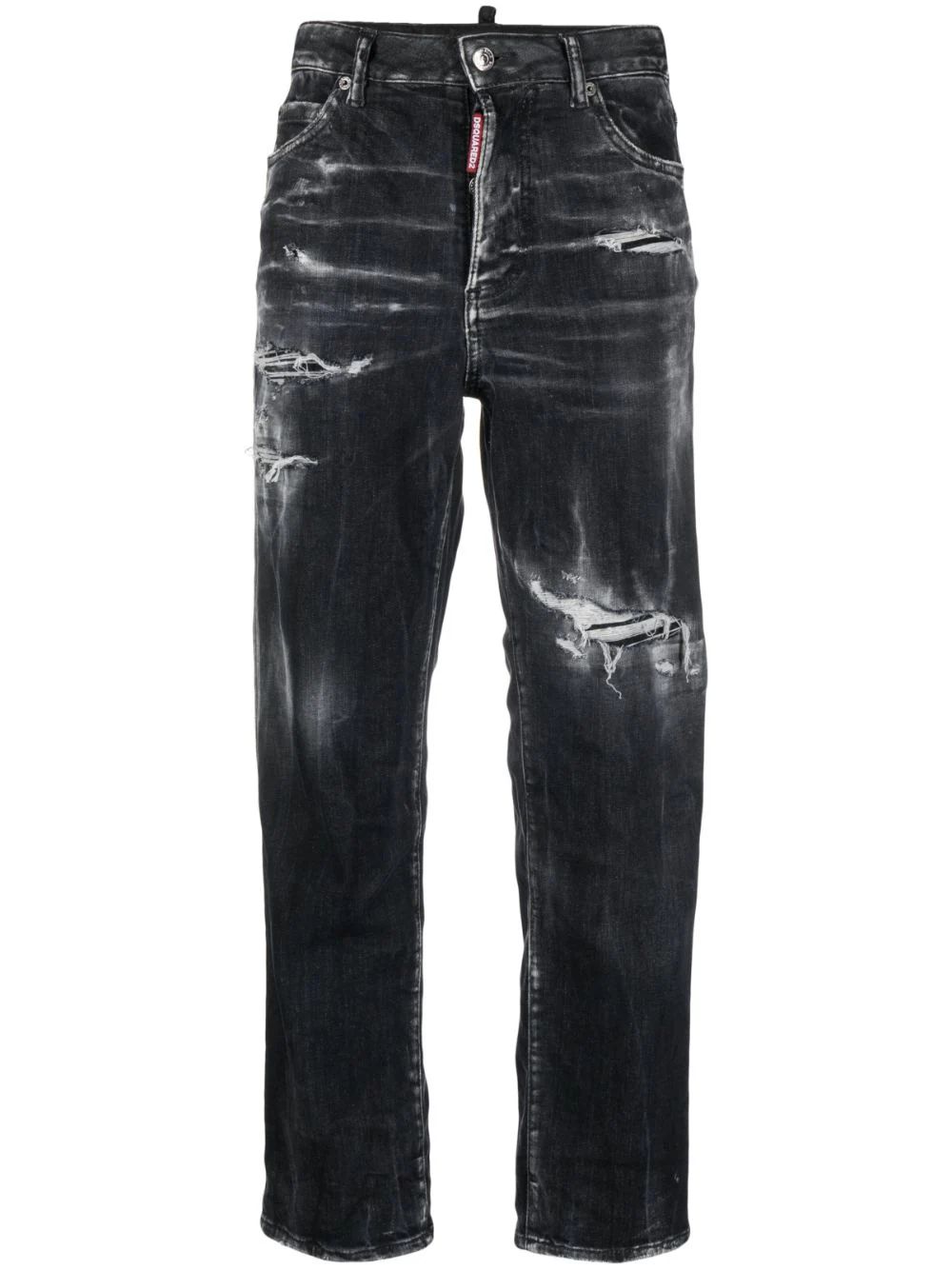 Dsquared2 Cropped-Jeans In Distressed-Optik - Farfetch | Farfetch Global