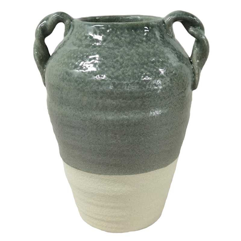 Green Twisted Handle Vase, 11.25" | At Home
