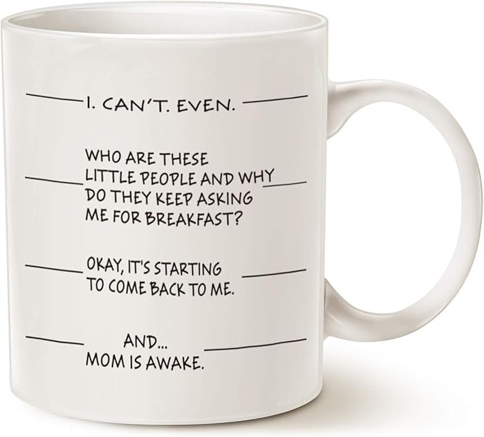 MAUAG Mothers Day Gifts Idea Funny Coffee Mug for Mom, I Can't Even ... and...Mom Is Awake Cerami... | Amazon (US)