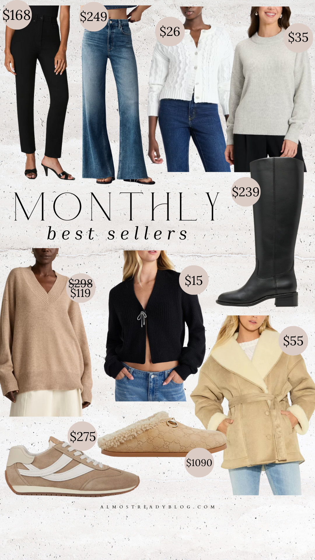 Monthly best sellers, shearling coat, cashemere sweater, winter fashion, winter boots, neutral sneakers, amanda west, almost ready blog. 

 

#LTKFindsUnder50 #LTKFindsUnder100