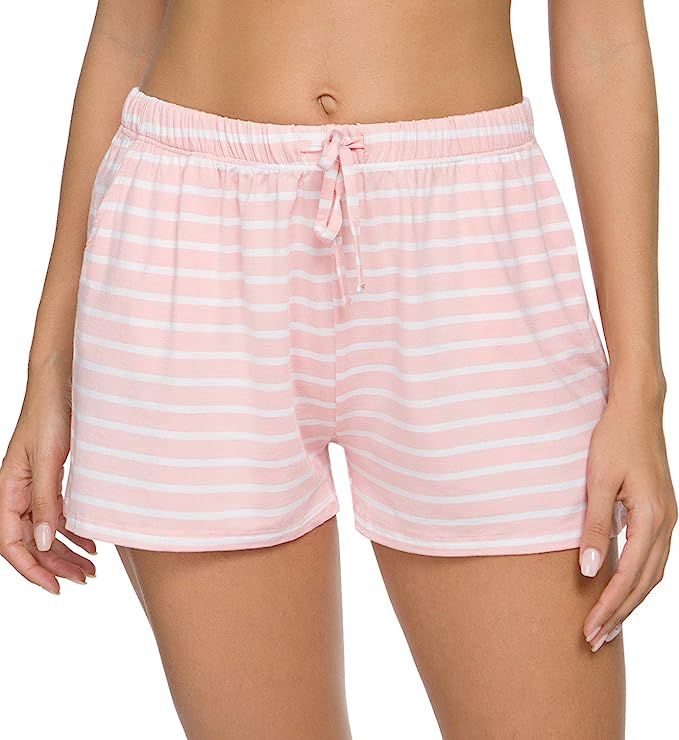 ROSYLINE Elastic Waist Shorts for Women Lounge Short Pajamas Sleep Bottoms with Pocket | Amazon (US)