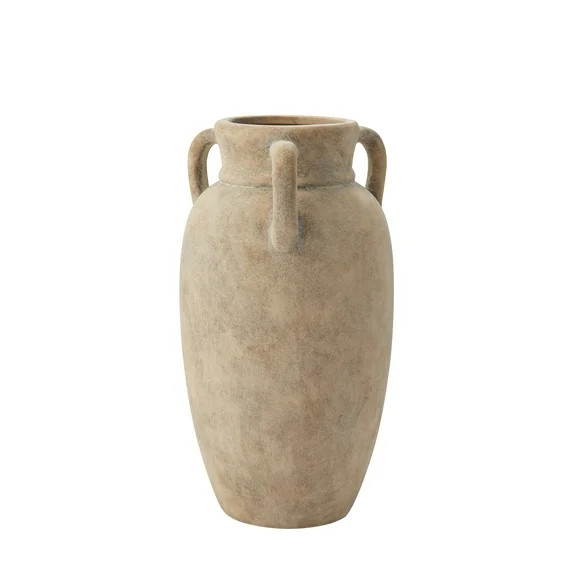 My Texas House 12" Taupe Solid Handled Ceramic Vase - Walmart.com | Walmart (US)