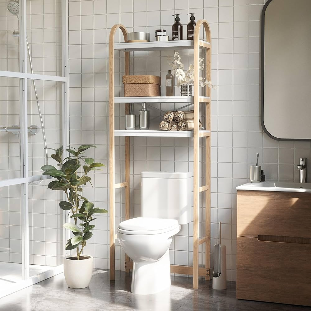 Umbra Bellwood Over The Toilet Shelf System, White/Natural | Amazon (US)