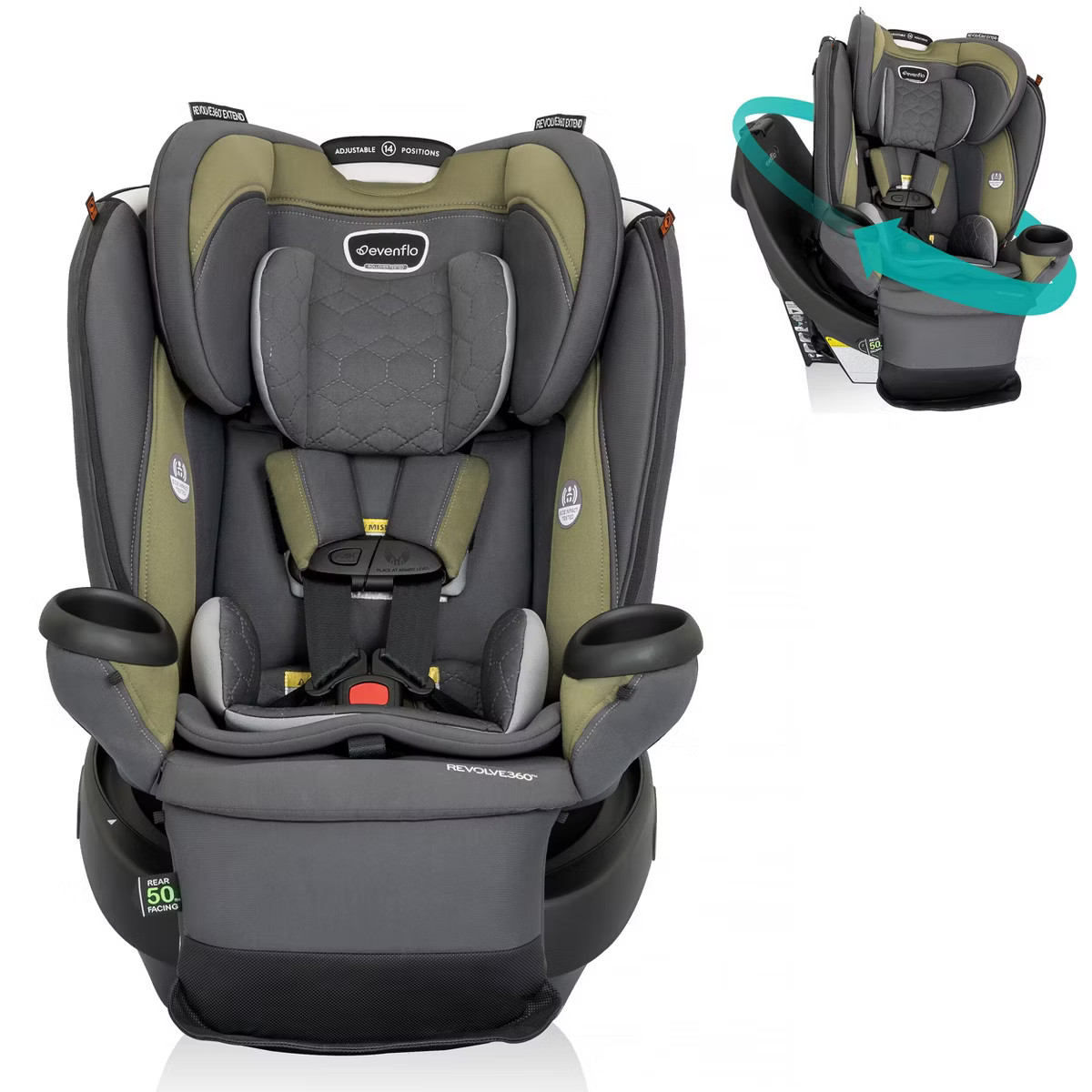 Evenflo Revolve 360 Extend All-in-One Rotational Convertible Car Seat with Quick Clean Cover | Target