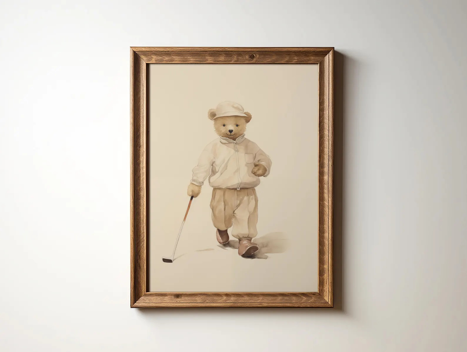 Teddy Bear Playing Golf Print Nursery Polo Bear Art Kids Room Golf Decor Nursery Sports Art Ralph... | Etsy (US)