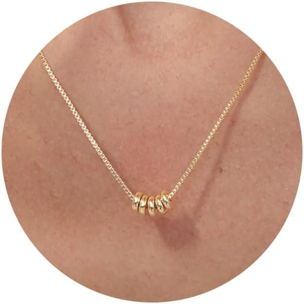 VRIUA Gold Necklace for Women - 14K Gold Plated Dainty Italian Horn Star of David Butterfly Sun L... | Amazon (US)