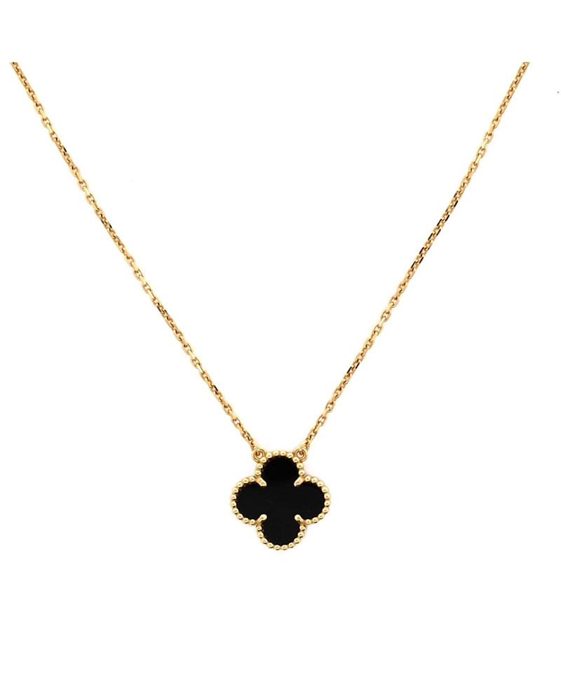 Pre-Owned Van Cleef & Arpels Vintage Alhambra Pendant Necklace 18K Gold and Onyx, 16.5 | Bloomingdale's (US)