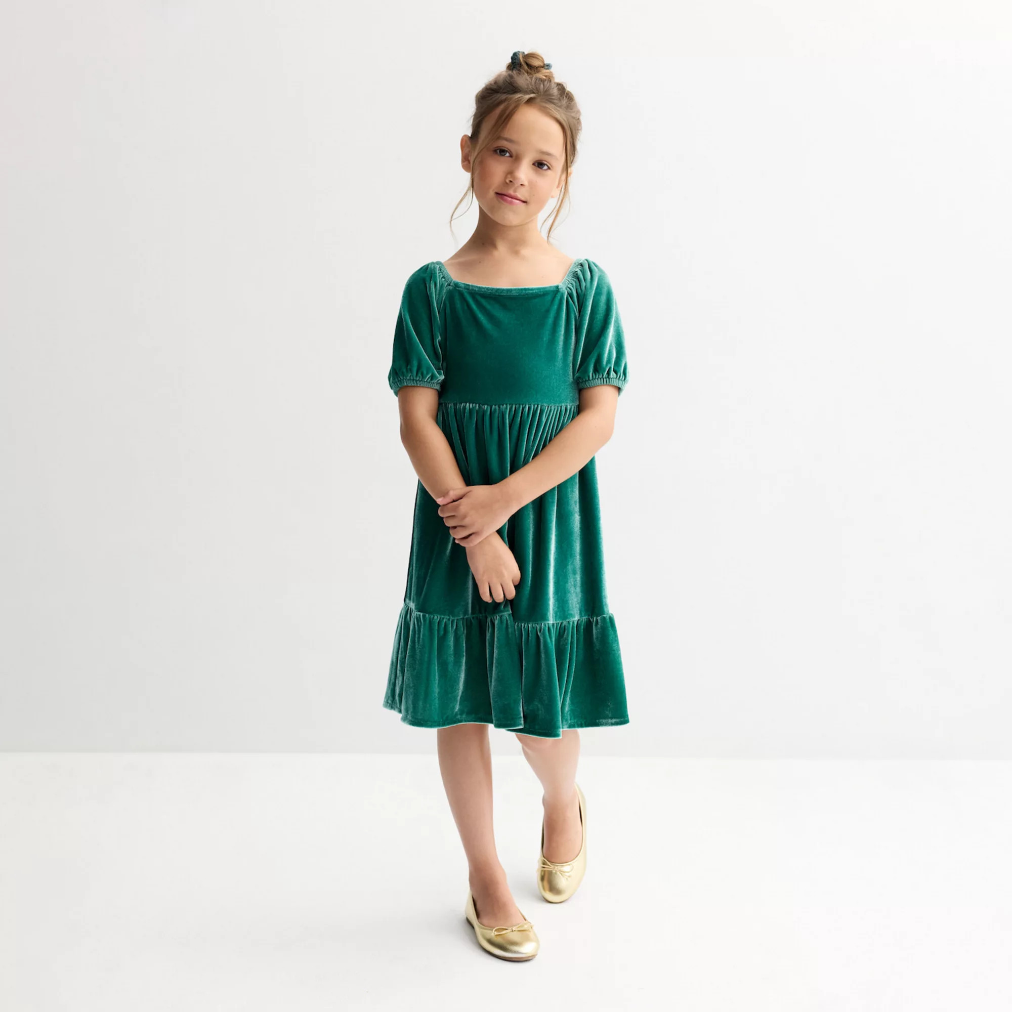 Girls 4-14 Carter's Short-Sleeve Velvet Occasion Dress | Kohl's