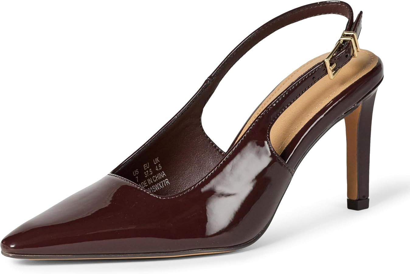 Amazon Essentials Women's Pointed Toe Slingback Heels with Ankle Strap | Amazon (US)
