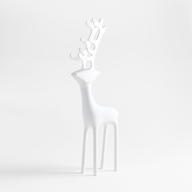 21" White Reindeer Decoration Crate&Barrel Finds Crate&Barrel Deals Crate&Barrel Sales | Crate & Barrel