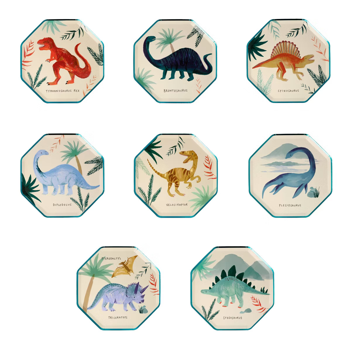 Meri Meri Dinosaur Kingdom Side Plates (Pack of 8) | Target