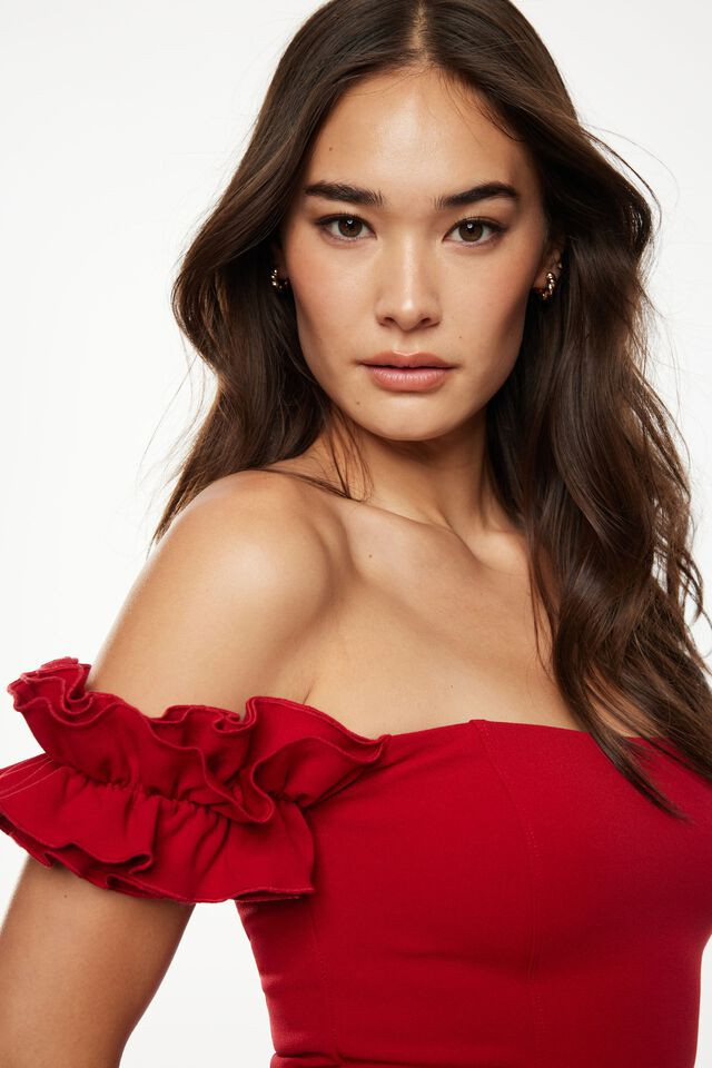 Off Shoulder Ruffled Top | Dynamite Clothing