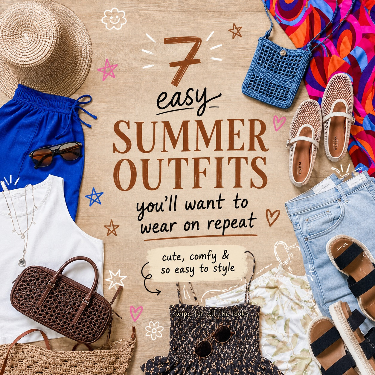 POV: you just found your outfit inspo for the next 7 days ✨

From bold pops of color to the prettiest neutrals… these looks are comfy, flattering, effortlessly chic, and the kind of outfits that get compliments every single time 👏🏼

Swipe through all 7 because honestly I can’t pick a favorite 🫶🏼

Which look are you wearing first?! 👀

#summeroutfits #outfitinspo #everydaystyle #affordablefashion #summerfashion #outfitideas #targetstyle #amazonfashion #neutralstyle #colorfulstyle #fashionfinds #casualchic #momstyle #styleinspo #ootd #summerstyle #fashionover30 #wearablefashion #lookforless #instastyle