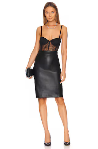 Susana Monaco Faux Leather Pencil Skirt in Black from Revolve.com | Revolve Clothing (Global)