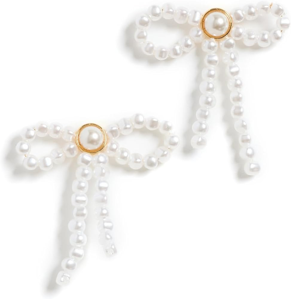 Lele Sadoughi Women's Pearl Bow Stud Earrings | Amazon (US)