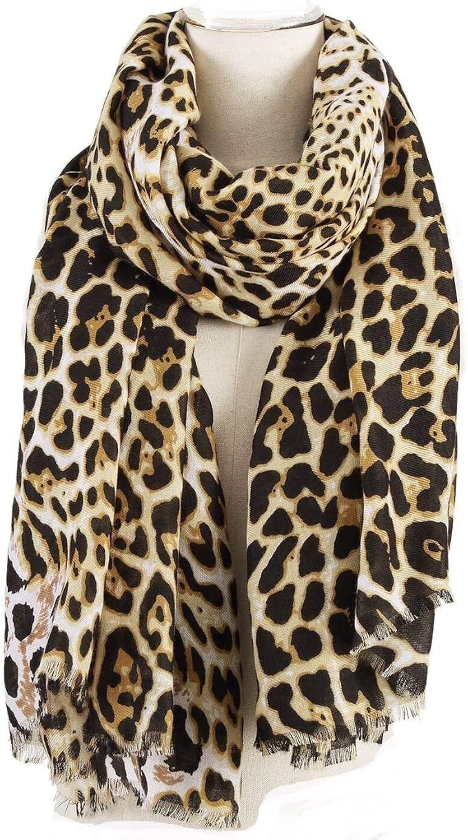 AIWANK Womens Leopard Print Scarf Large Blanket Wrap Shawl Cheetah Scarves | Amazon (US)