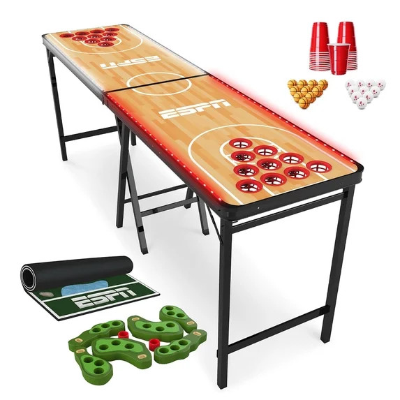 LED Light Up Combo Pong Table 8ft Portable Folding Tailgate Game - 3 in 1 Party | Walmart (US)