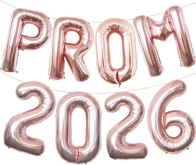 Rose Gold Prom 2026 Banner Balloons, 32 Inch Mylar Foil letter Graduation Balloons Grad Decoratio... | Amazon (US)