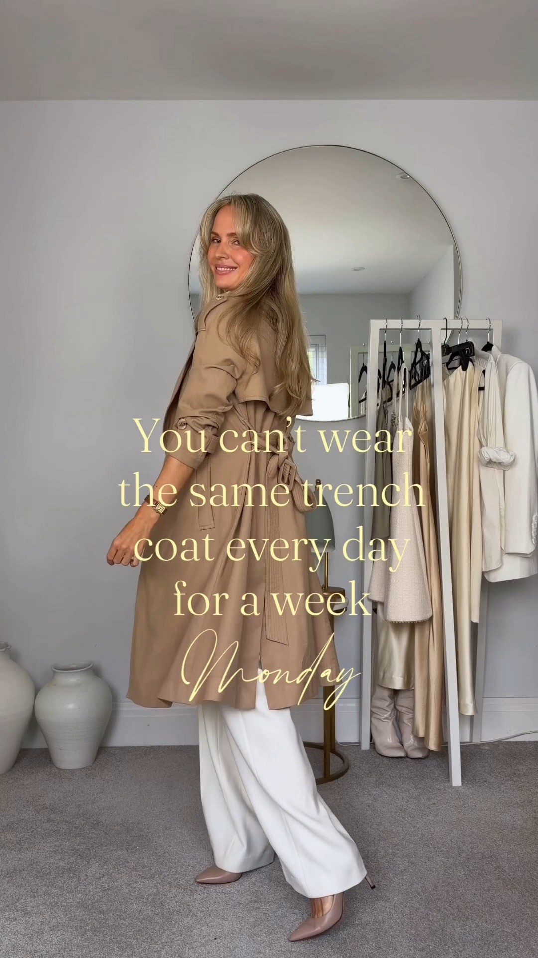You can’t wear the same trench coat ever day for a week…

Do you prefer Monday, Tuesday, Wednesday, Thursday or Friday? 

…and of course you can, and you should! Especially now in early autumn. 

The charm of a great trench, coat or jacket is that you can wear it for weeks on end without anyone batting an eyelid. 

This is why outerwear is a great investment. I always put the largest part of my budget towards the items I know I can wear the most.

#LTKuk #LTKautumn #LTKstyletip