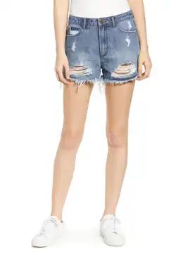 Meredith Ripped High Waist Denim Shorts | Nordstrom