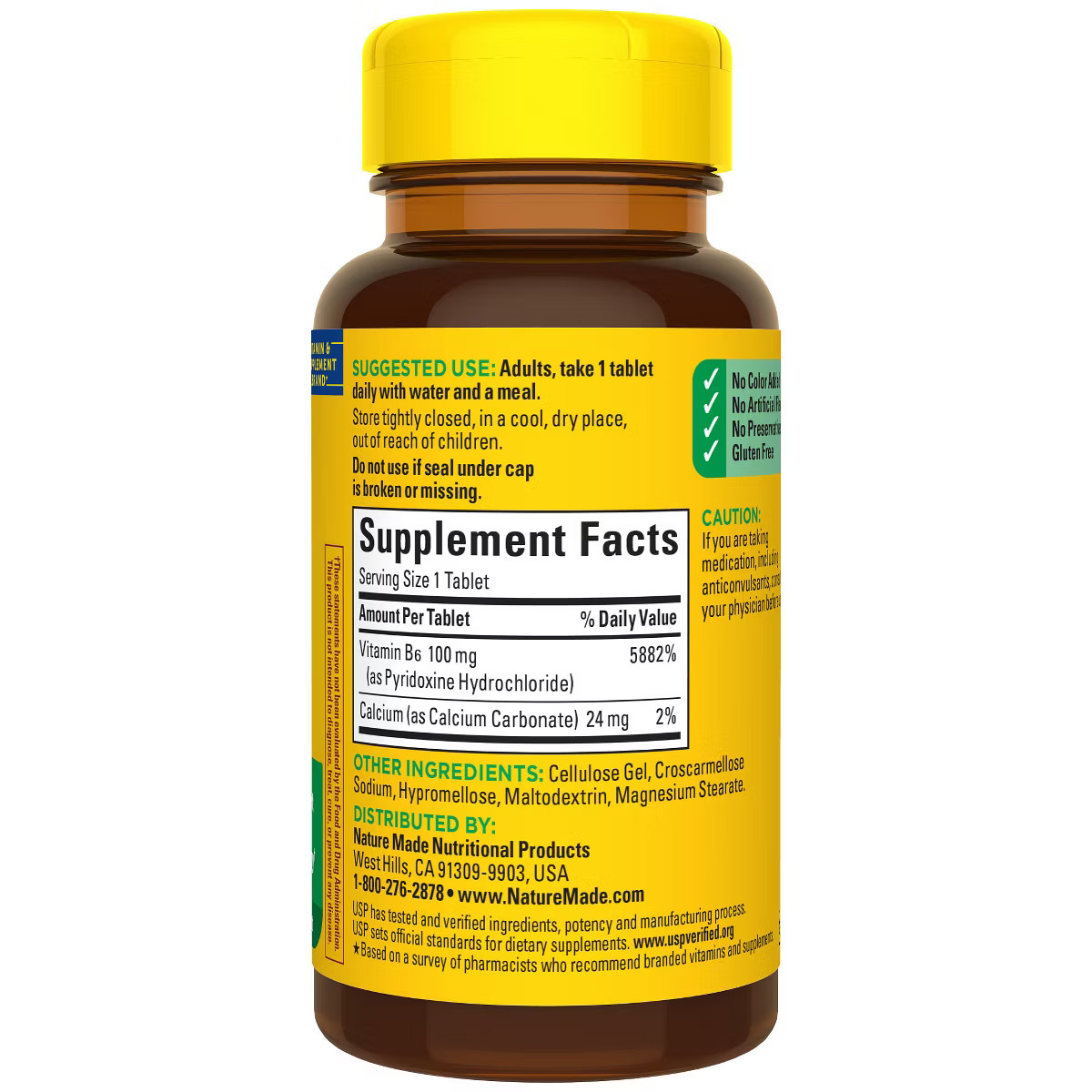 Nature Made Vitamin B6 100mg, B6 Vitamins for Energy Metabolism Support Tablets - 100ct | Target