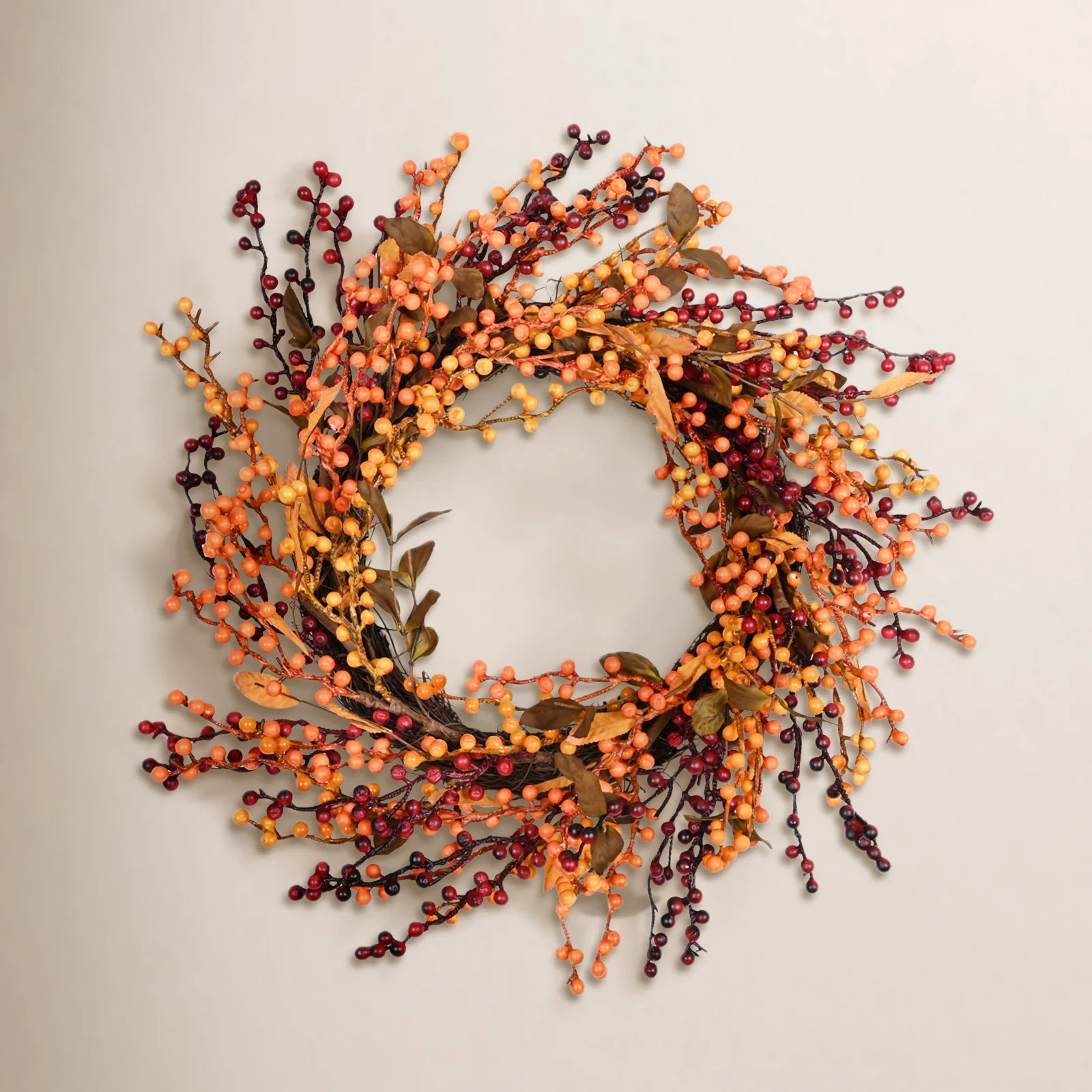 22" Farmhouse Faux Foam Fall Autumn Thanksgiving Day  For Front Door | Birch Lane