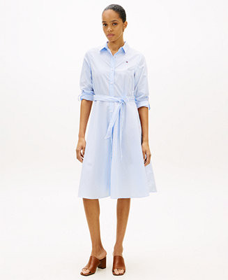 Women's Poplin Collared Shirt Dress | Macy's