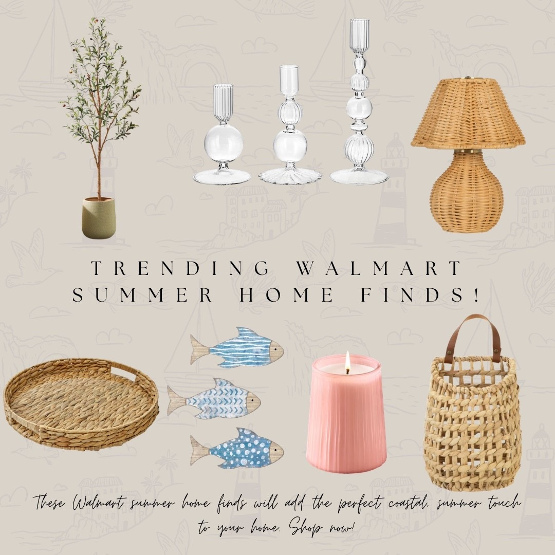 Walmart’s summer home finds are giving major coastal vibes 🐚 From the faux olive tree to glass bubble candlesticks, a woven rattan lamp, seagrass tray, and the cutest coastal accents — these pieces will add the perfect summer touch to any space. All linked!

#LTKSeasonal #LTKvlog #LTKdayinmylife