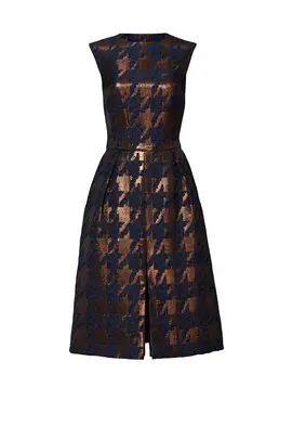 Bronze Houndstooth Dress | Rent the Runway