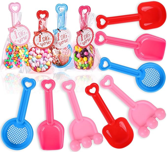 Valentine's Day Gifts for Kids-28 Pack Valentines Plastic Shovel Toy Set with “I DIG You” Tag... | Amazon (US)