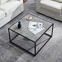 SAYGOER Black Coffee Table Small Square Coffee Tables Simple Modern Center Table for Living Room ... | Amazon (US)