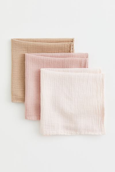 3-pack Muslin Comfort Blankets - Light pink/beige - Home All | H&M US | H&M (US + CA)