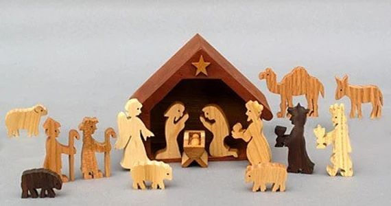 Wooden Nativity Set Christmas Creche Christmas Decoration - Etsy | Etsy (US)