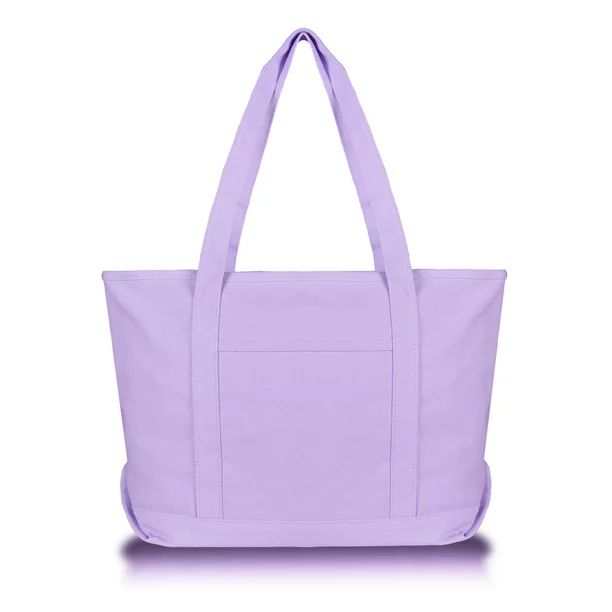 DALIX Womens 23" Deluxe 24 oz. Cotton Canvas Tote Bag Zippered in Lavender - Walmart.com | Walmart (US)