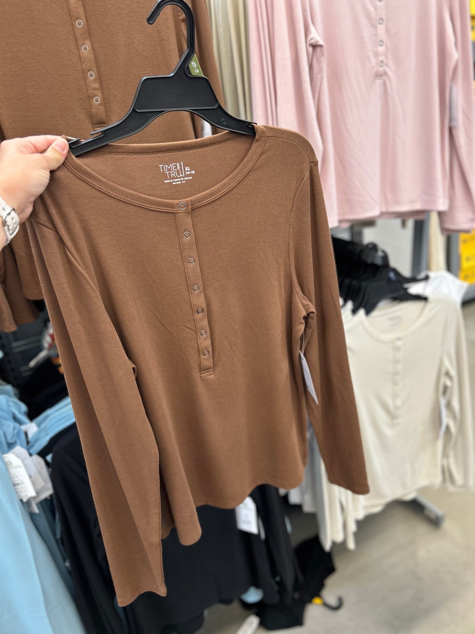 These henley tees are ribbed and soooo soft. I need to grab several more colors! LESS THAN $10 too! #walmartpartner #walmartfind #walmartfashion #henley #longsleeve 

#LTKWorkwear #LTKStyleTip #LTKSeasonal