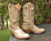 Vintage USA Acme ALL Leather Western Boots-pegged Leather Soles-portholes Mens 9.5 EW - Etsy | Etsy (US)