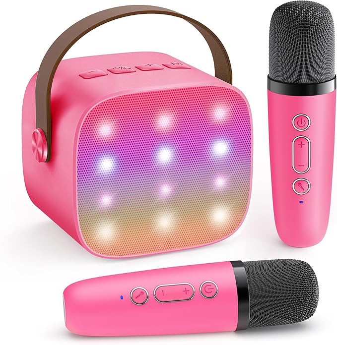 YLL Mini Karaoke Machine for Kids Toys, Portable Bluetooth Speaker with 2 Wireless Microphones, B... | Amazon (US)