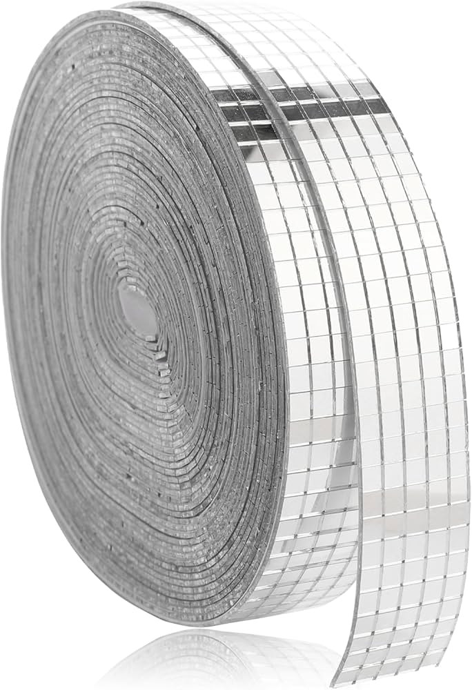 Disco Ball Mirror Tiles Self Adhesive Disco Ball Tapes Stickers Small Square Mirror Mosaic Tiles ... | Amazon (US)