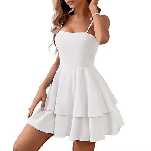 BNGD Women's Backless Bow Tie Short Dress 2025 Summer Models Sexy Halter Dresses Homecoming Dresses (US, Alpha, Large, Regular, Regular, White) | Amazon (US)