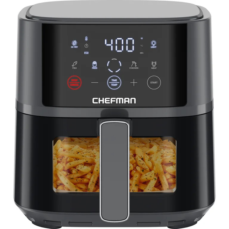Chefman TurboFry® Touch 4-Qt Easy-View Air Fryer w/ 4 Cooking Presets and 450°F Hi-Fry Button -... | Walmart (US)