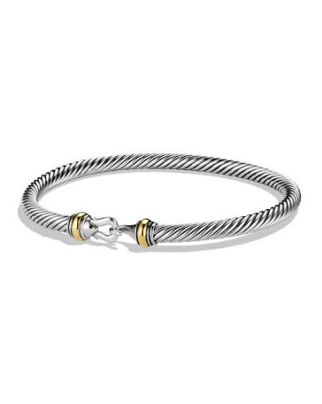 Silver/Gold Cable Buckle Bracelet | Neiman Marcus