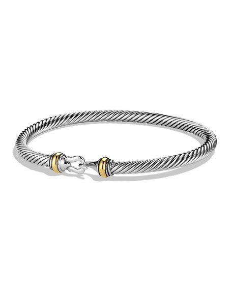 Silver/Gold Cable Buckle Bracelet | Neiman Marcus