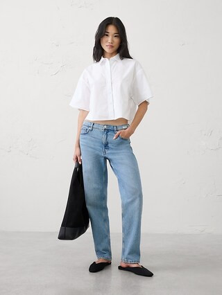 Boxy Cropped Shirt | Banana Republic Factory