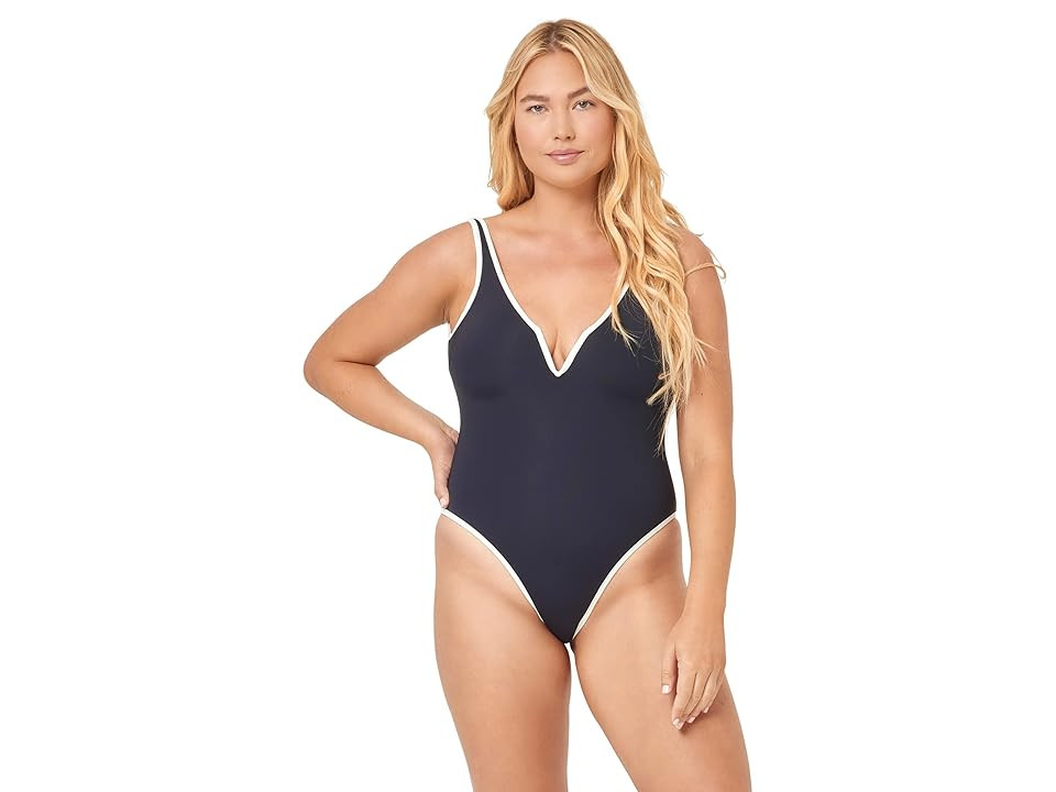 L*Space Coco One-Piece Classic (Black/Cream) Women's Swimsuits One Piece | Zappos