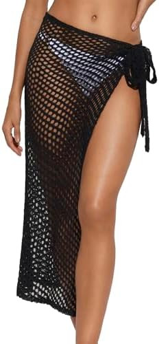 Women's Sarong Crochet Cover Ups Skirt Long Swim Cover Ups Skirt Bikini Bathing Suits Wraps for S... | Amazon (US)